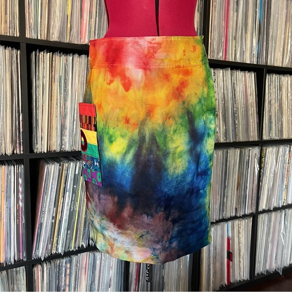 Ralph Lauren Linen Skirt ice Dyed 🌈 Phish Donut ⭕️ 🦎Patchwork ♻️ Dicks🦙POCKET - Picture 9 of 11